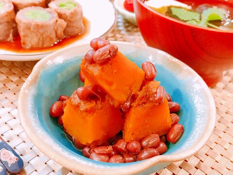 ほっこり♡南瓜と小豆の煮物